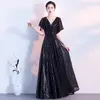 deep V Plus Size Long Evening Dress with different size 302144