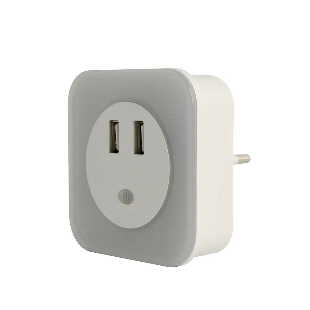 New Creative Plugin Led Night Light Smart Sensor Plug Charger Socket