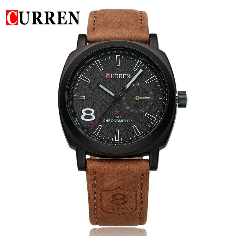 

CURREN Luxury Brand Men Quartz Luminous Watch Fashion Sport Leather Strap Wristwatches Relogio Masculino Free Shipping 8139, 5 different colors to choose from