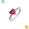 Good price heart shaped value 925 silver india nature red ruby stone ring