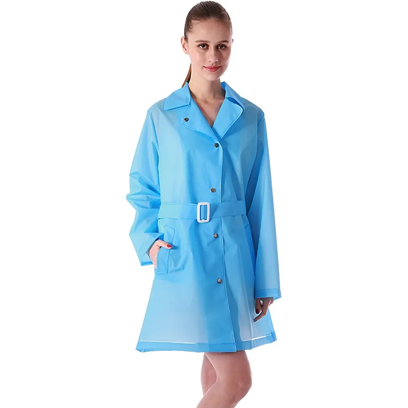 High Quality Fashion With Hat Waterproof Rain Gear Ladies Rain Jackets