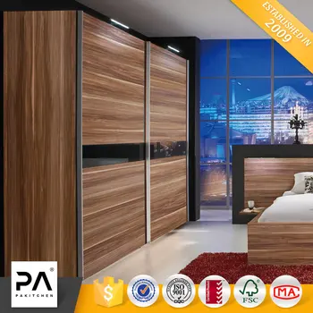 Sliding Moving Door Wood Grain Cheap Laminated Plywood Bedroom Wardrobe Design With Mirror View Bedroom Wardrobe Design With Mirror Pa Product