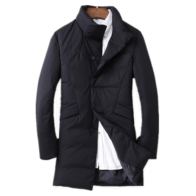 

Varsity American College Work Padded Wadded Cotton Heavy Winter Men's Long Down Coat Jacket Man