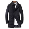 Varsity American College Work Padded Wadded Cotton Heavy Winter Men's Long Down Coat Jacket Man