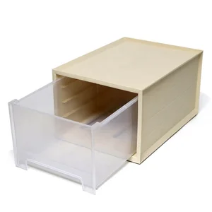 Image of clear hard plastic storage tool box containers with drawers