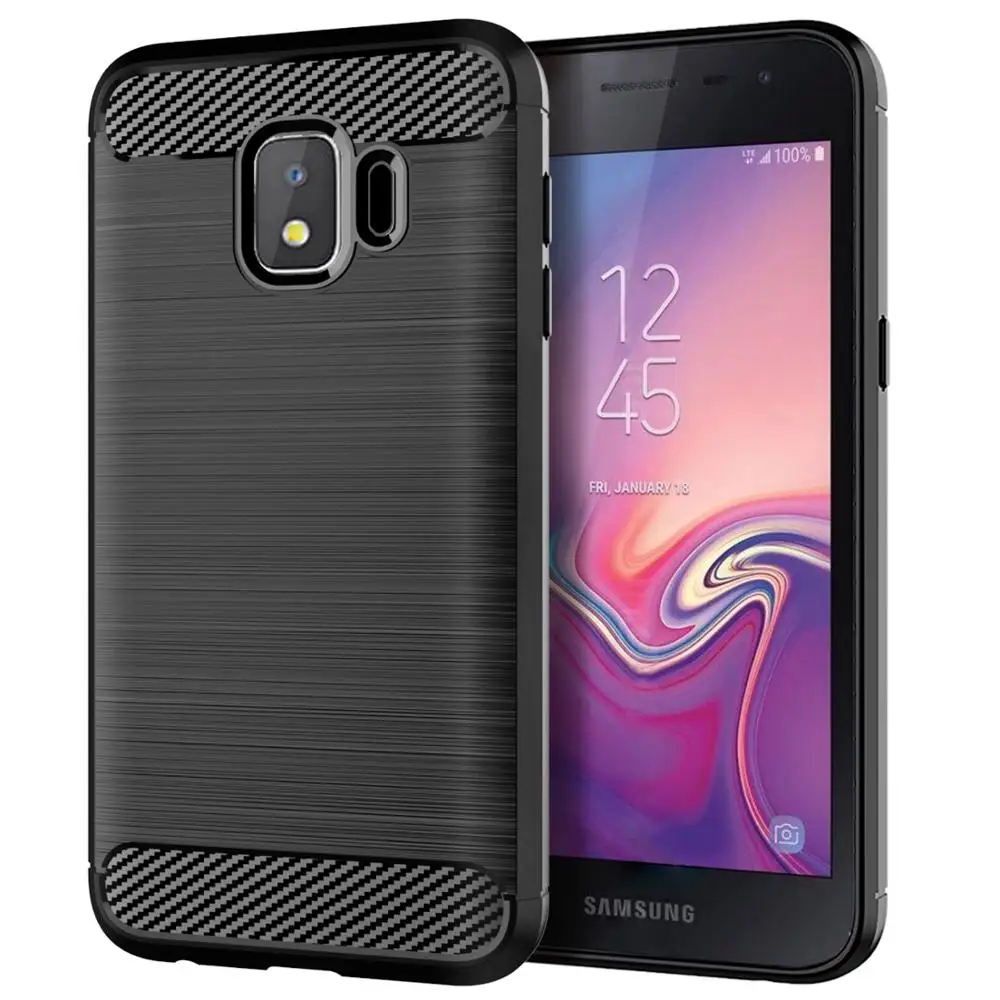 

Carbon Fiber Shockproof Soft TPU Back Cover mobile Phone Case For Samsung Galaxy J2 Pure, N/a