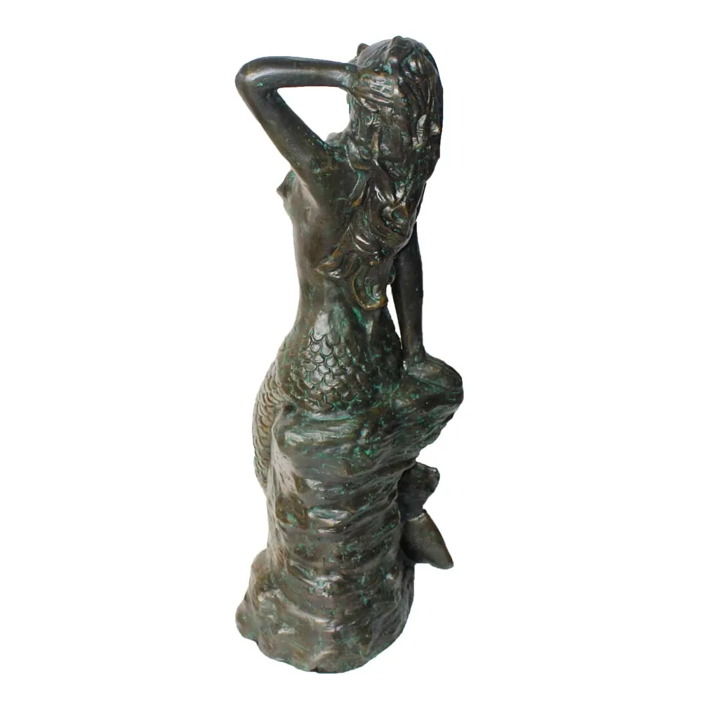 Vintage aluminum antique  mermaid statues for garden.jpg
