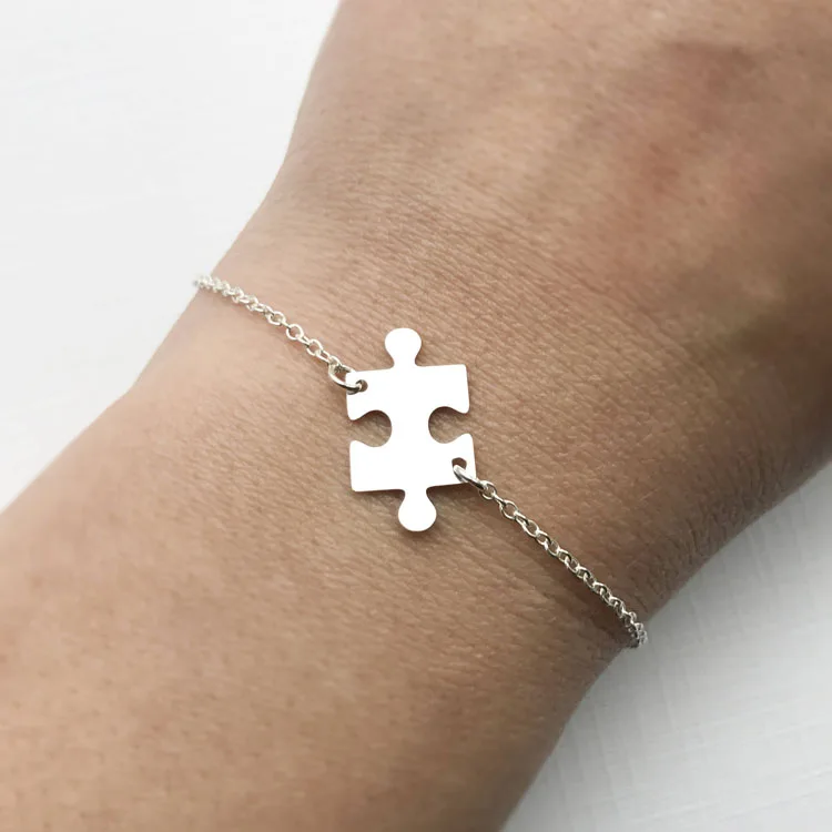 Lyb0054 Puzzle Piece Bracelet Sterling Silver Adjule Jigsaw Lyb0054 Puzzle Piece Bracelet Sterling Silver Adjule Jigsaw Autism Awareness