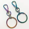 Rainbow Metal Key Shaped Key Ring Snap Hook Key Chain In China