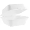 100% Biodegradable and compostable sugarcane bagasse food hinged burger container 6"x6"