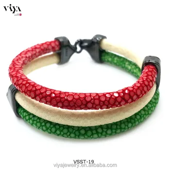 Luxury Three Strand Wred Stingray Leather Cords Bracelet Men Luxury Three Strand Wred Stingray Leather Cords Bracelet Men