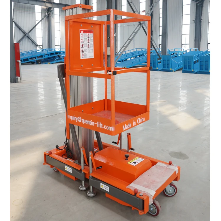 8 Meter 100kg Light Weight Electric Hydraulic Aluminum Single Mast