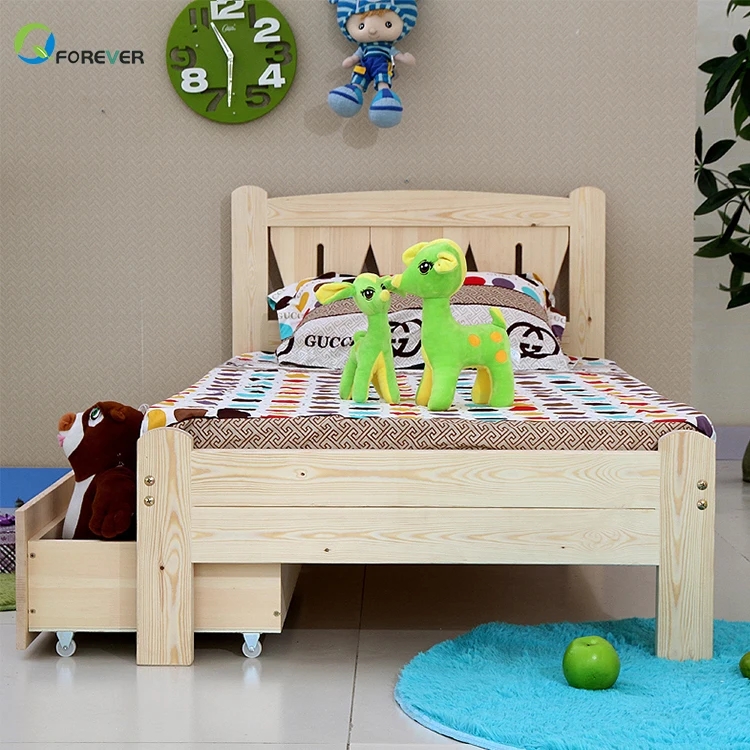 Low Height Wood Kids Single Bed Simple Modern Single Bed Children Bed