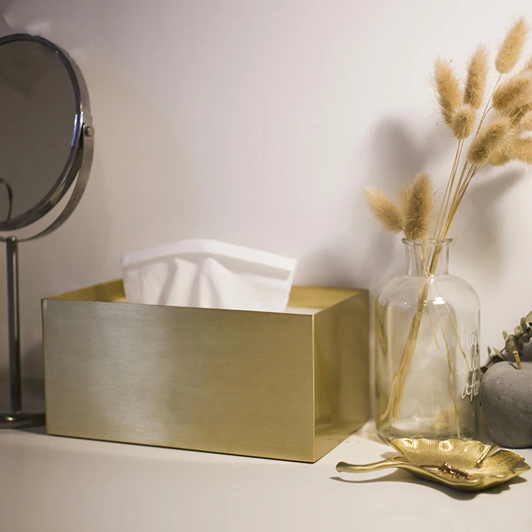 

Simpel Brass marble tissue box cover for home decor hotel