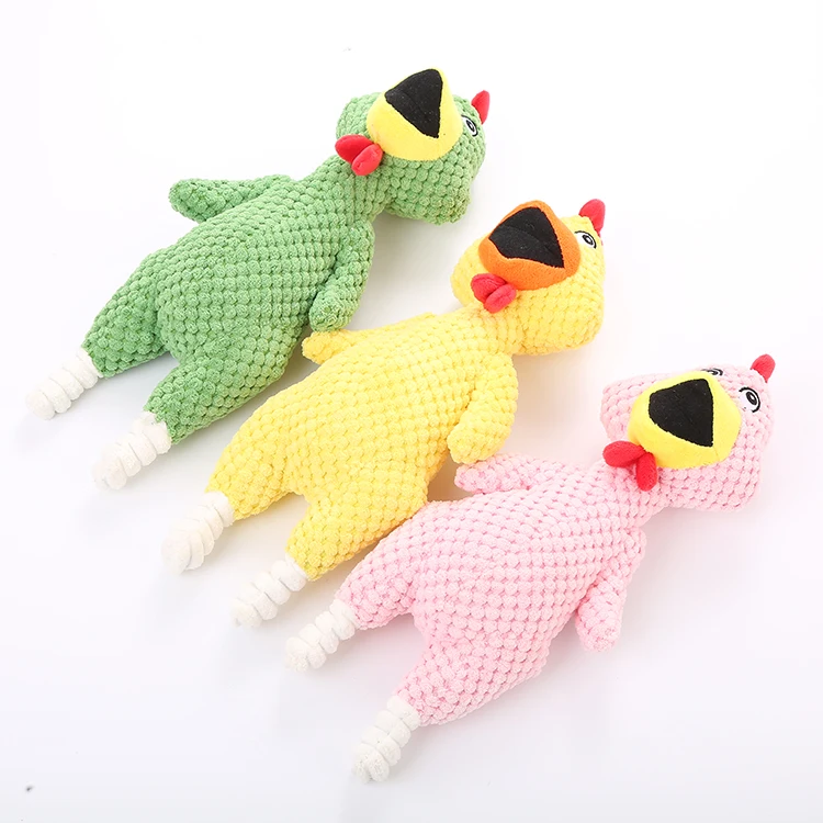 

Cute pet dog toy pineapple Plush three-color screaming chicken plush toy in stock fast delivery, Assorted