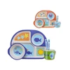 2019 Popular high quality universal bamboo fiber tableware funny kids set