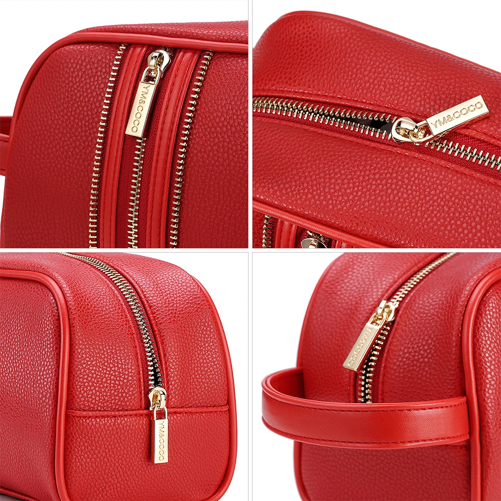 Ym&coco Fashion Design Ladies Leather Vanity Bag,Leather Wash Bag With