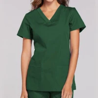 

2020 Modern Classic Mock Short Sleeve V-neck Nurse Scrub Suit Design Hospital Uniform