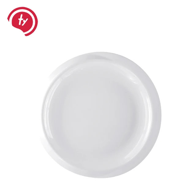 

High quality white plastic melamine 7 9 11 inch round plates with trim, Customized