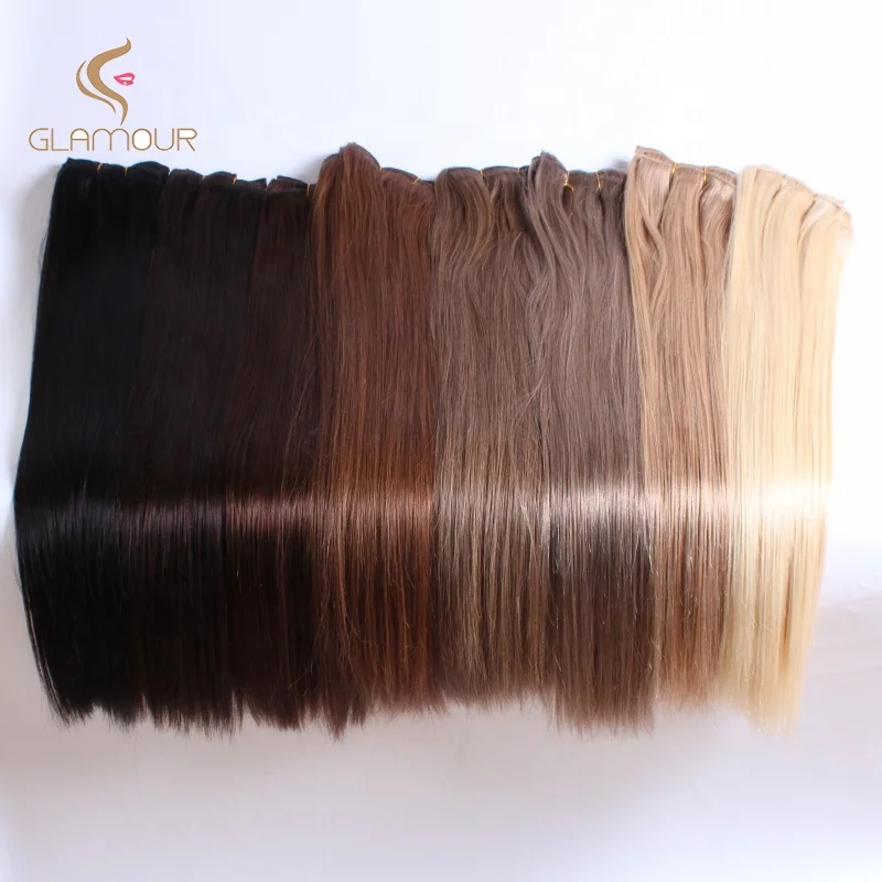 

High-end top quality double drawn Indian remy hair clips in hair extension with lace, N/a