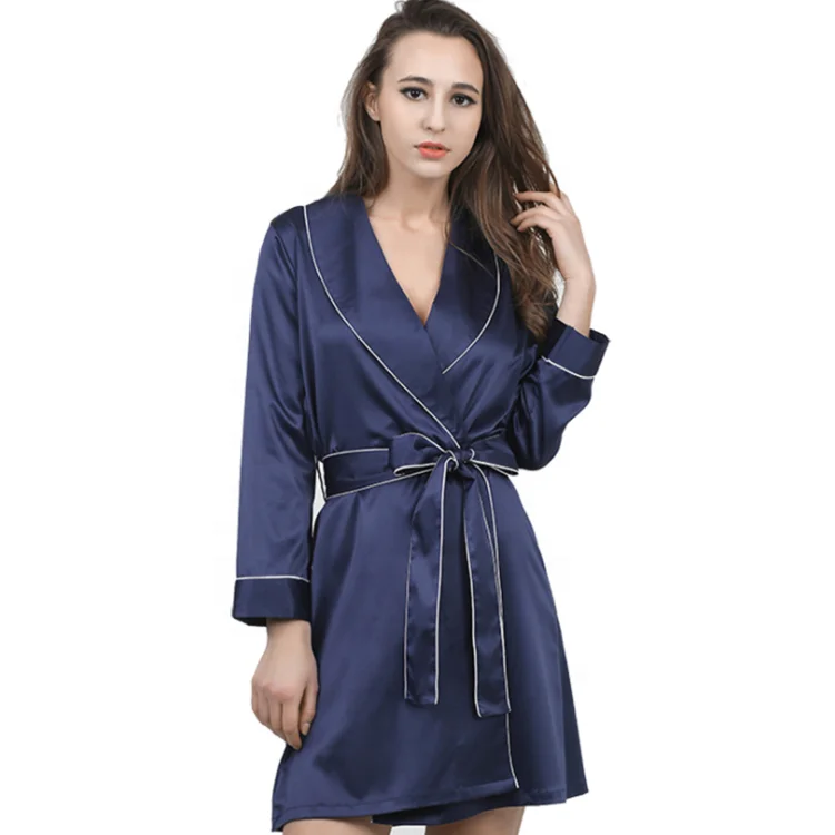 

Top Quality Low Price Elegant Blue Silk Sexy Women's Pajamas, White pink blue