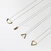 latest design 925 Silver Chain Jewelry Geometric Necklace Triangle/Bar/Crown Small Pendant Necklace