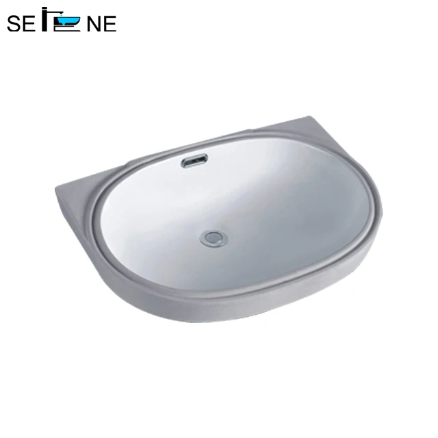 Rectangular Under Counter Mounted Ceramic Basin For Bathroom Vanity