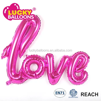 pink foil letter balloons