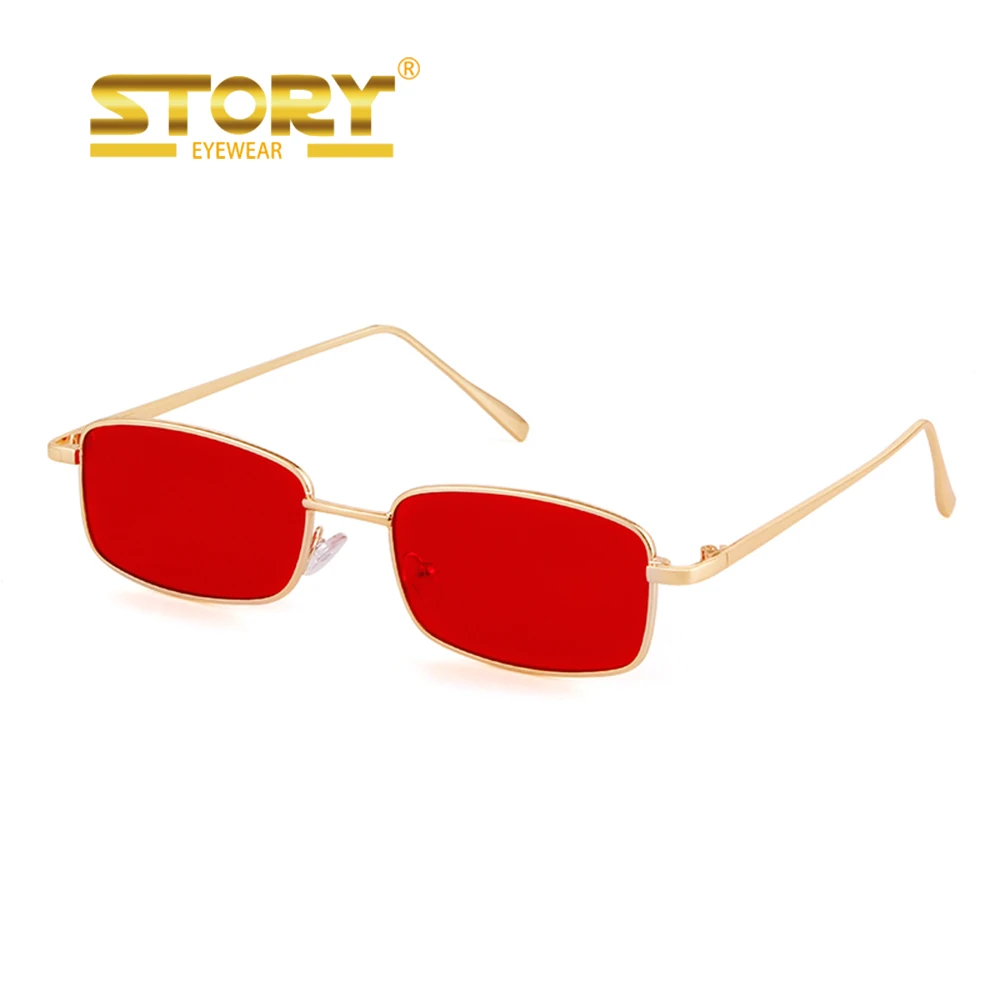 

STORY STY1848M EU Fashion Trend Mirrored Metal Small Rectangle Sunglasses, Pictures showed as follows