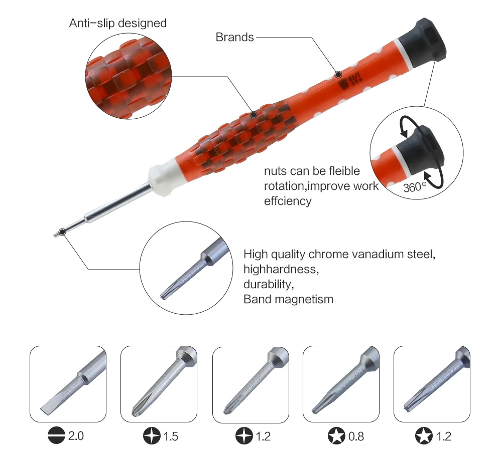 BEST-8926 10 in 1 Multi Repair Phone Opening Pry Screwdriver Tool Set for iPhone 8 7 MacBook Air Pro