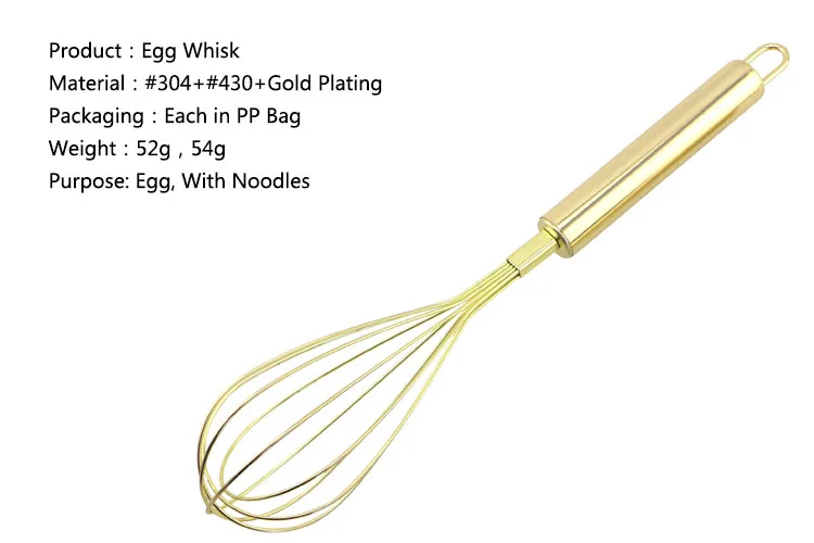 Gold Plating Cake Tool Egg Whisk