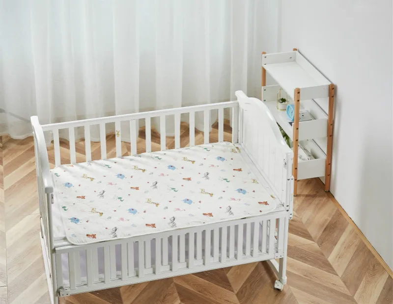 

MuslinTree wholesale 70*110cm newborn baby soft changing mat, White