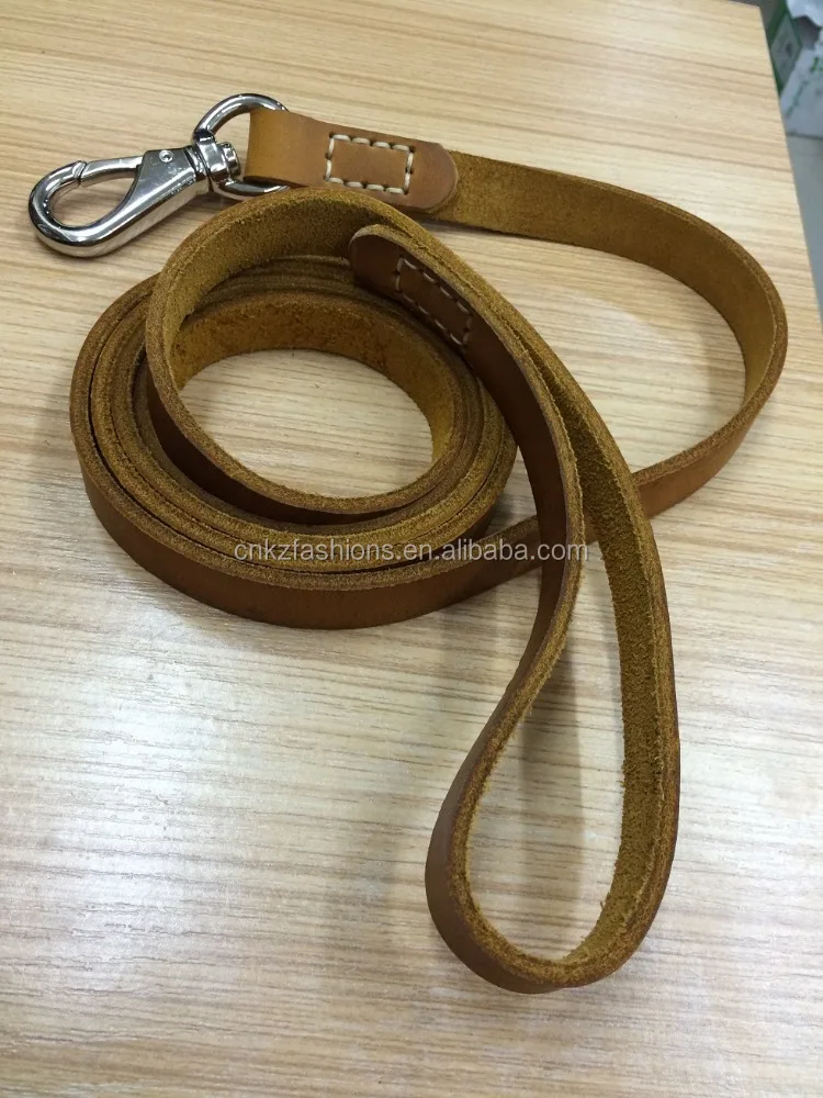 6feet Long Vegetable Grain Leather Making Dog Lead For Medium & Large