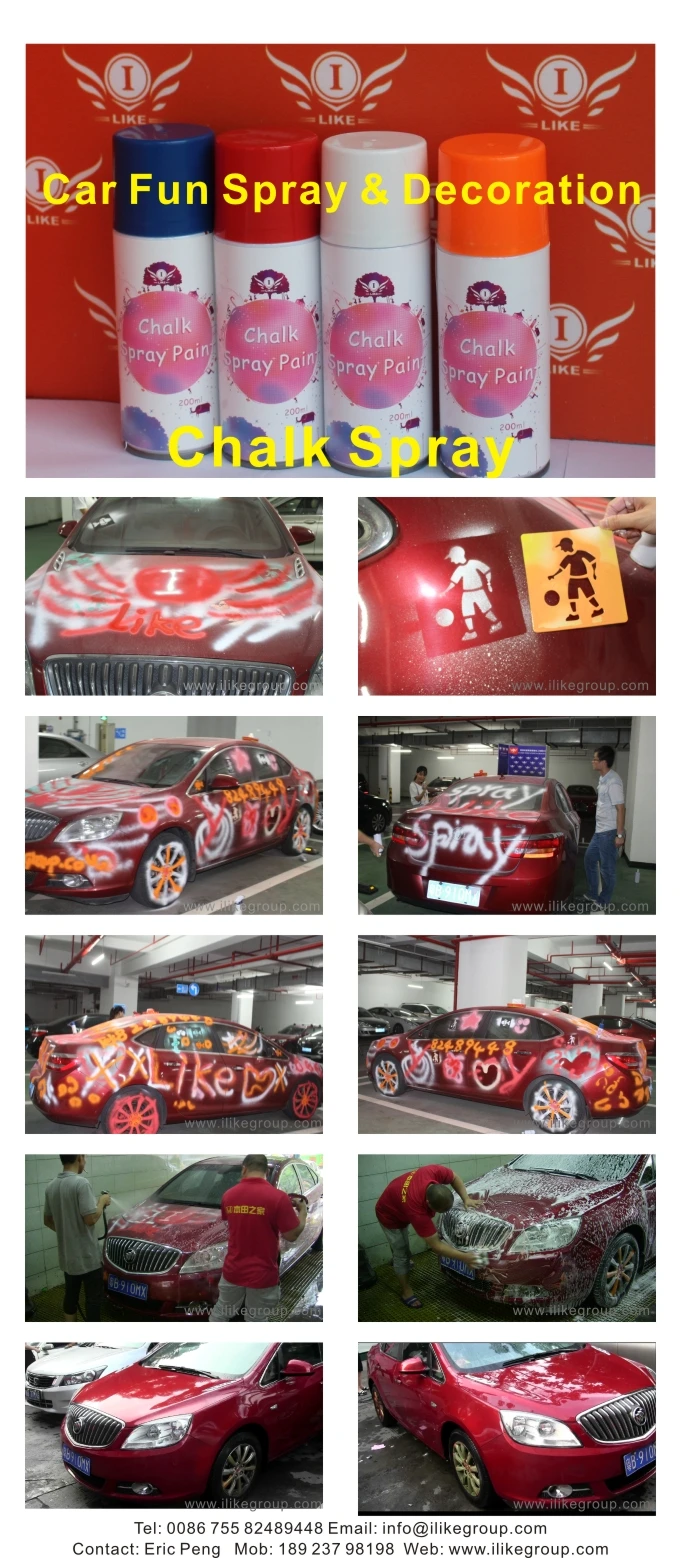 Aeropak Chalk Spray Paint For Car Fun Decoration Wedding Christmas Washable Spray