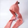 2017 New design hand knitted kids hooded scarf knitting pattern for children scarf