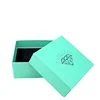Lovely Blue Custom Logo Paper Engagement Ring Box with foam insert