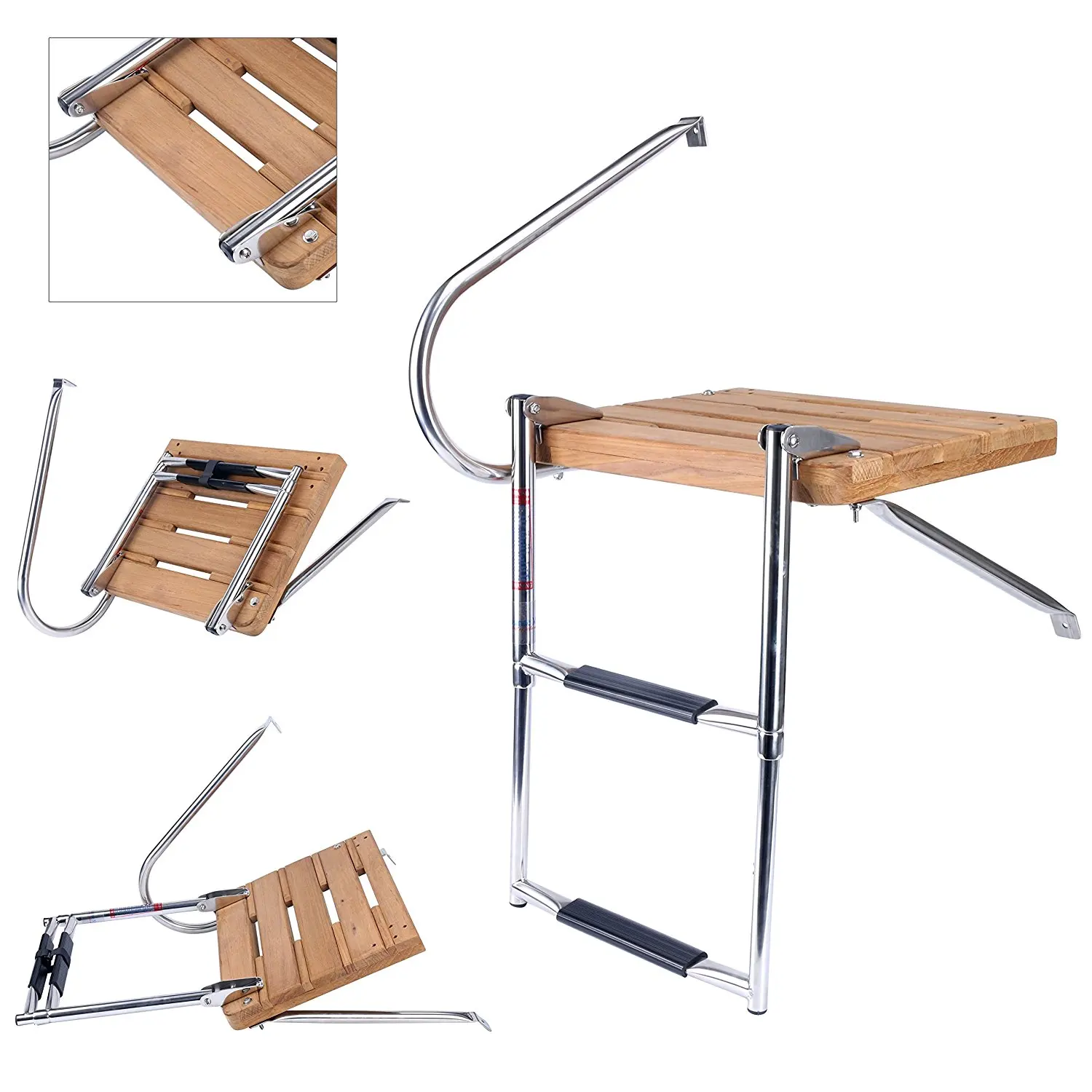 Amarine-made Boat Outboard Inboard Swim Fiberglass Platform with 2-steps Ladder