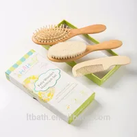 

children hair accessories set goat baby wooden hair brush for baby comb and brush set