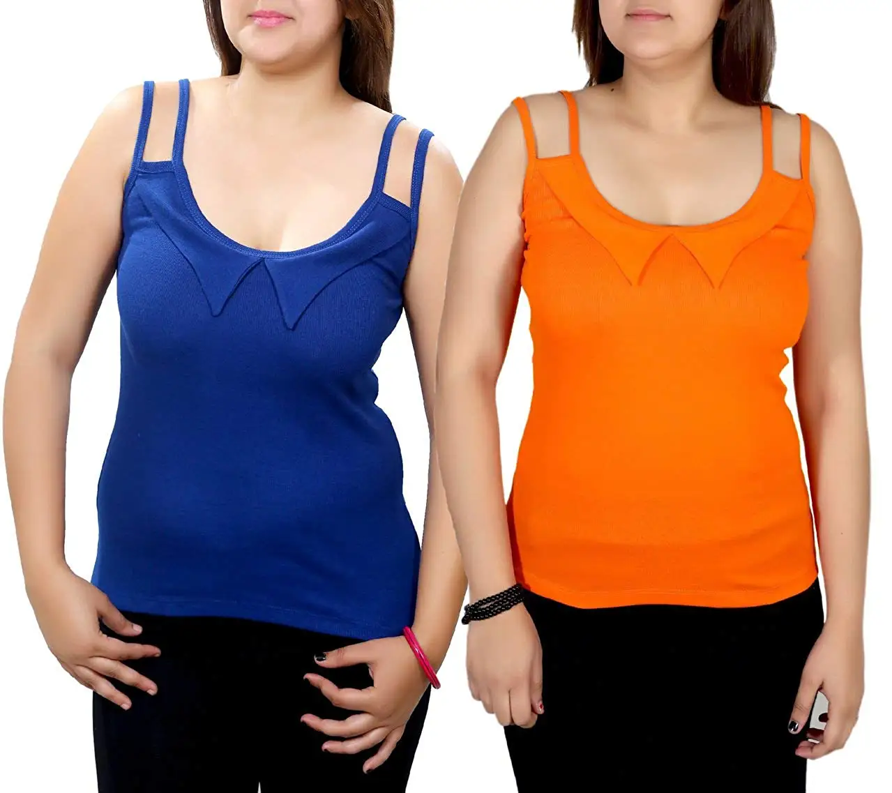 Pack Of 3 Q-rious Womens Collar Camisoles