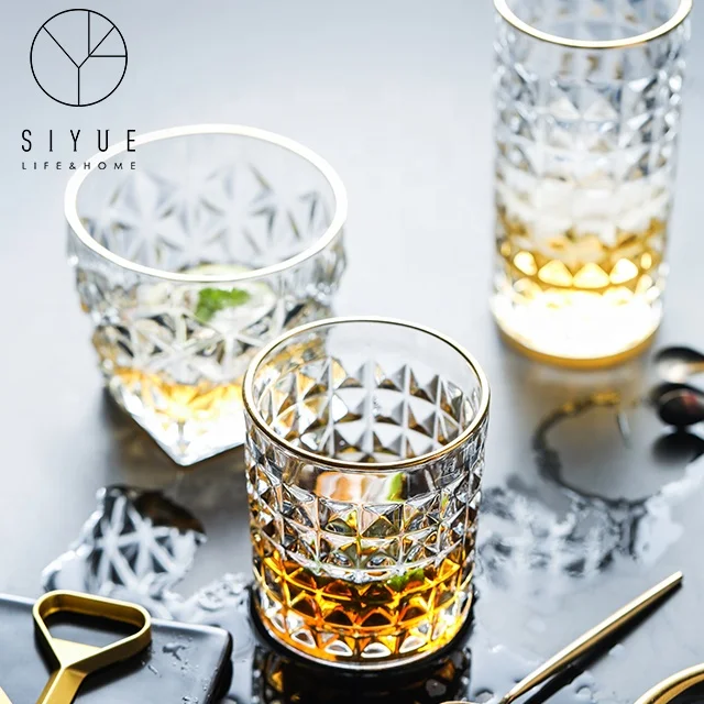 

Customized Unique Thick Bottom Crystal Diamond Cheap Whiskey Glass Cup 1452