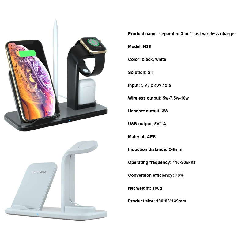 2019 new arrivals wireless charger mobile phone accessories dock station N35