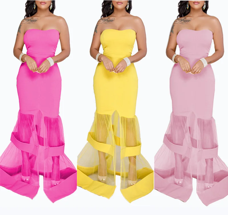 

80507-MX36 Low price 3 colors off shoulder lace leg opening party dress for women