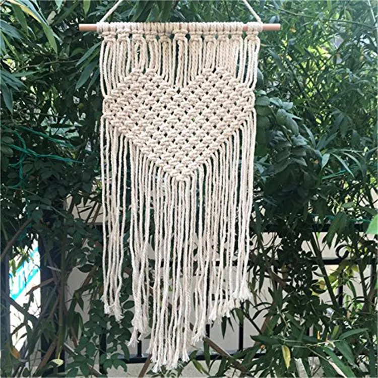 

Modern Knitted Handmade Knitted Heart Tapestries- Macrame Wall Hanging Tapestry, Customized