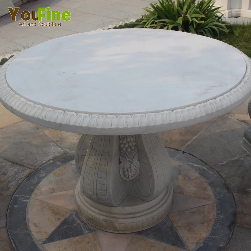 Outdoor Decor Round Marble Dining Table And Bench Buy Round Marble