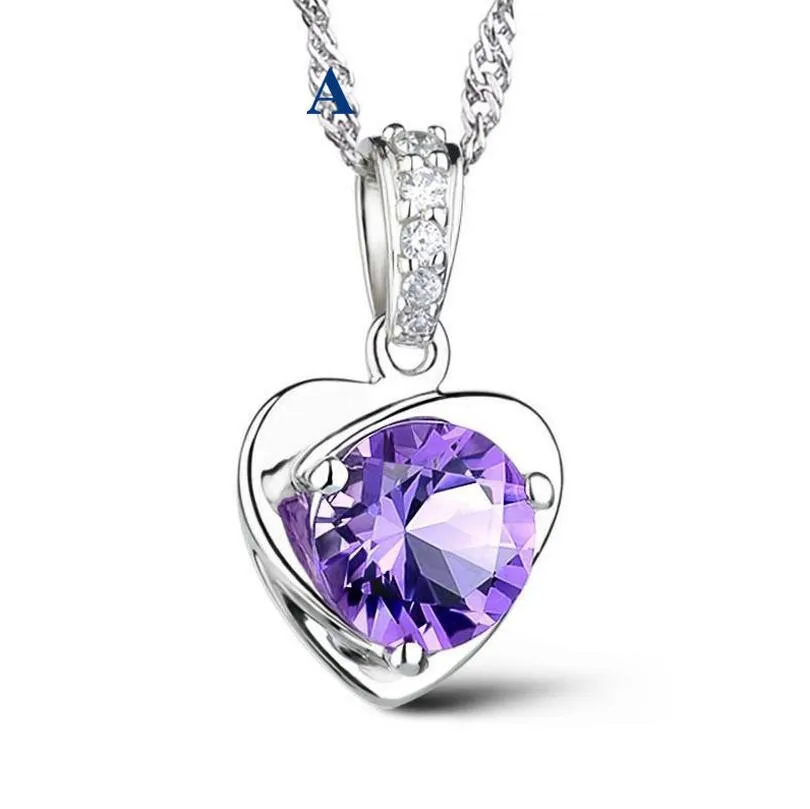 

Fine jewelry 100% 925 Sterling Silver the roses crystal necklace Free shipping, N/a