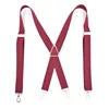 Solid Color Metal Clips Men's Hook Buckle Strap Black Trouser Suspenders