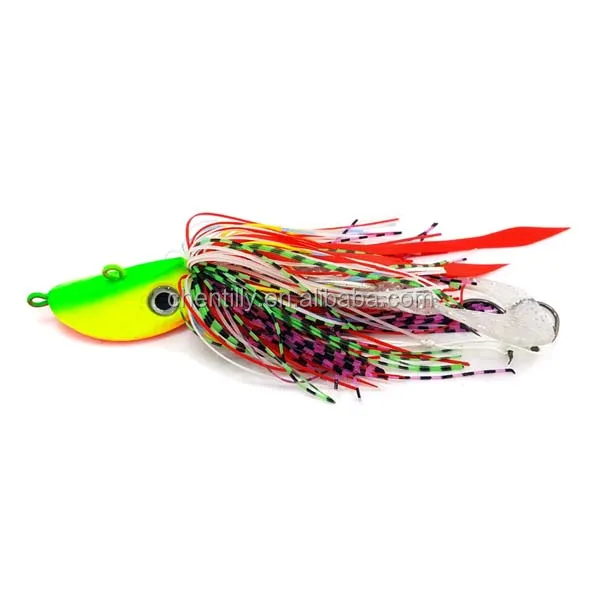 

CHLP27A 60g Squid head rubber skirts snapper jigs saltwater fishing jigs, Multicolors