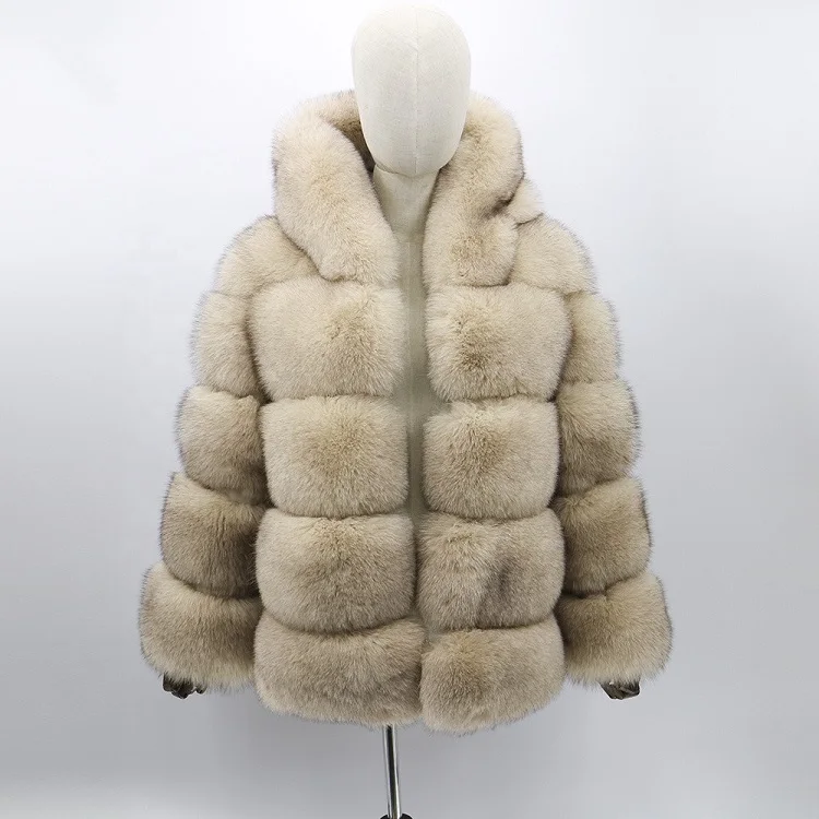 fox fur hooded jacket