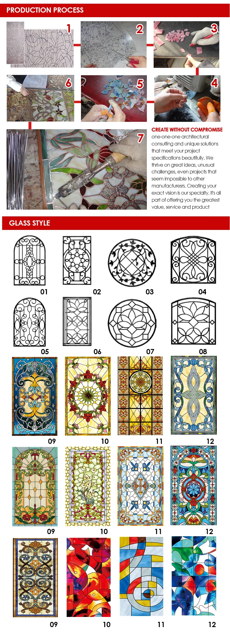 New York best selling wooden double glazed windows with stained glass