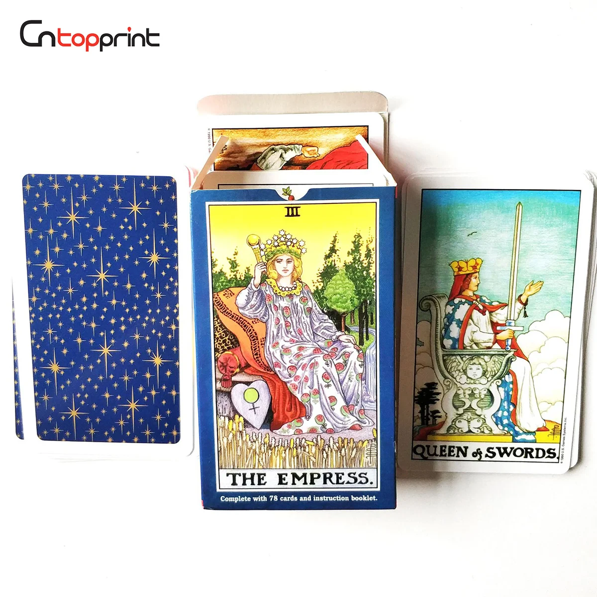

100% Custom Wholesale Printed Rider Waite Angels Oracle Trading Card Game Gold Gilt Edges Plastic or Paper Tarot Cards Printing